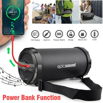 Portable Bluetooth Speaker Power Bank Tube Bass Charge Speaker 2000mAh for Mobile Phone PC With TF Card/FM Radio/Aux/Strip/USB 
Portable Bluetooth Speaker Power Bank Tube Bass Charge Speaker 2000mAh for Mobile Phone PC With TF Card/FM Radio/Aux/Strip/USB