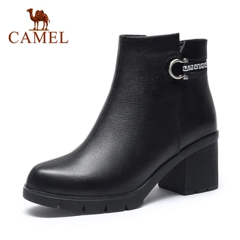 CAMEL Thick High Heel Ankle Boots for Women Ladies Genuine Leather Short Boots Round Toe Elegant Shoes 2020 Autumn Winter New
CAMEL Thick High Heel Ankle Boots for Women Ladies Genuine Leather Short Boots Round Toe Elegant Shoes 2020 Autumn Winter New