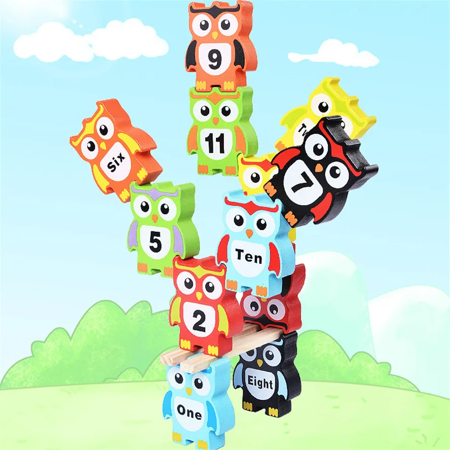 12Pcs/set Wooden Digital Balance Owl Stacking High Building Blocks Toys Montessori Cartoon Animal Stack Educational Wood Toy
12Pcs/set Wooden Digital Balance Owl Stacking High Building Blocks Toys Montessori Cartoon Animal Stack Educational Wood Toy