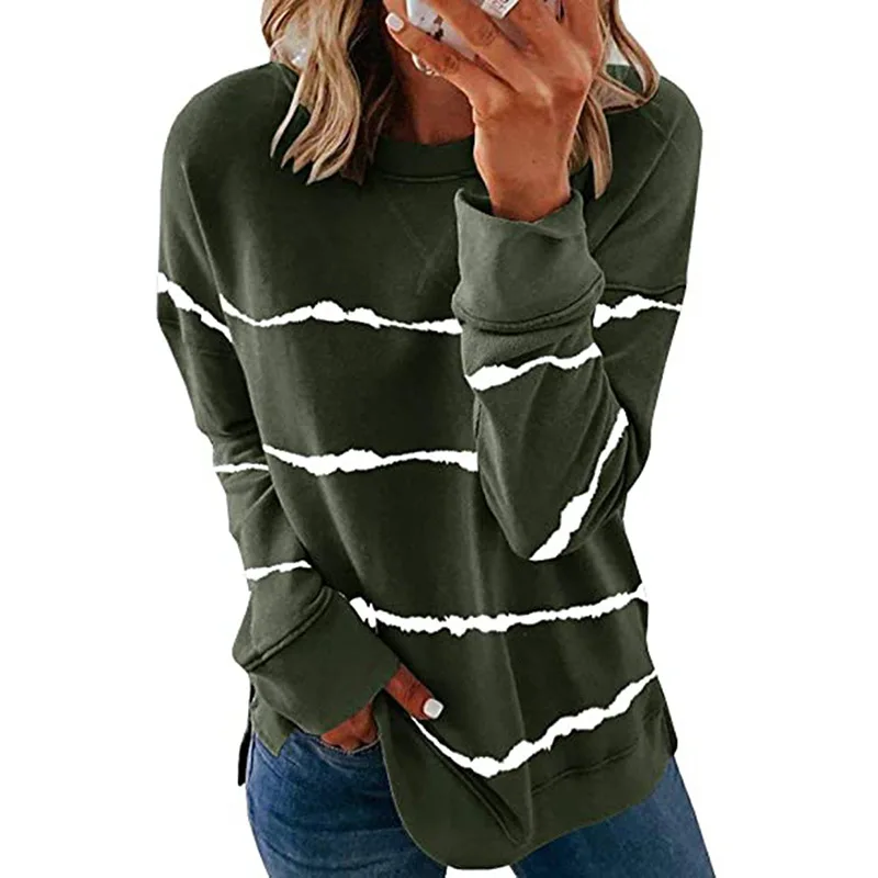 Long Sleeve Heart Cotton Women T Shirt 2020 Autumn Casual Oversized Striped Tee Top Streetwear Fashion Lady Loose Tops Plus Size