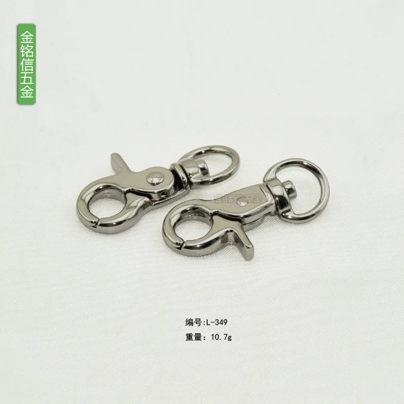 Currently Available Wholesale Gun Color Hardware Dog Buckle 4 Points qian kou Pet Chain Hardware Hooks Electroplated Wear-Resist