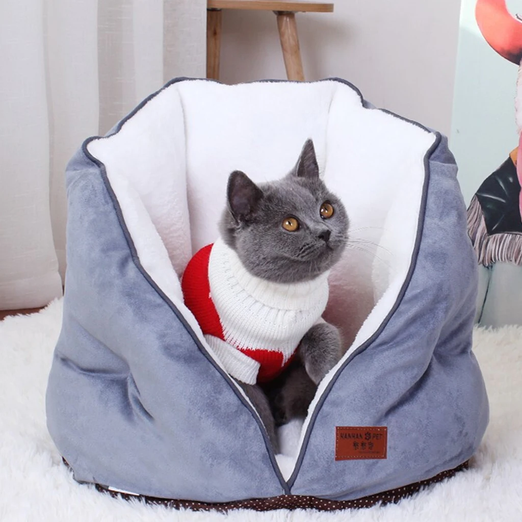 

Semi-Closed Pet Cat Dog Bed Litter Kennel Soft Non-Slip Sleep Comfortable Cat Dog Mat Washable Breathable Four Seasons Universal