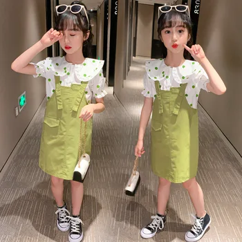 2020 Summer Girls Clothes Set Fashion Kids Dot Short Sleeve Shirt Tops+Strap Dress 2Pcs Children Clothing Sets 4 6 8 10 12 Years
2020 Summer Girls Clothes Set Fashion Kids Dot Short Sleeve Shirt Tops+Strap Dress 2Pcs Children Clothing Sets 4 6 8 10 12 Years