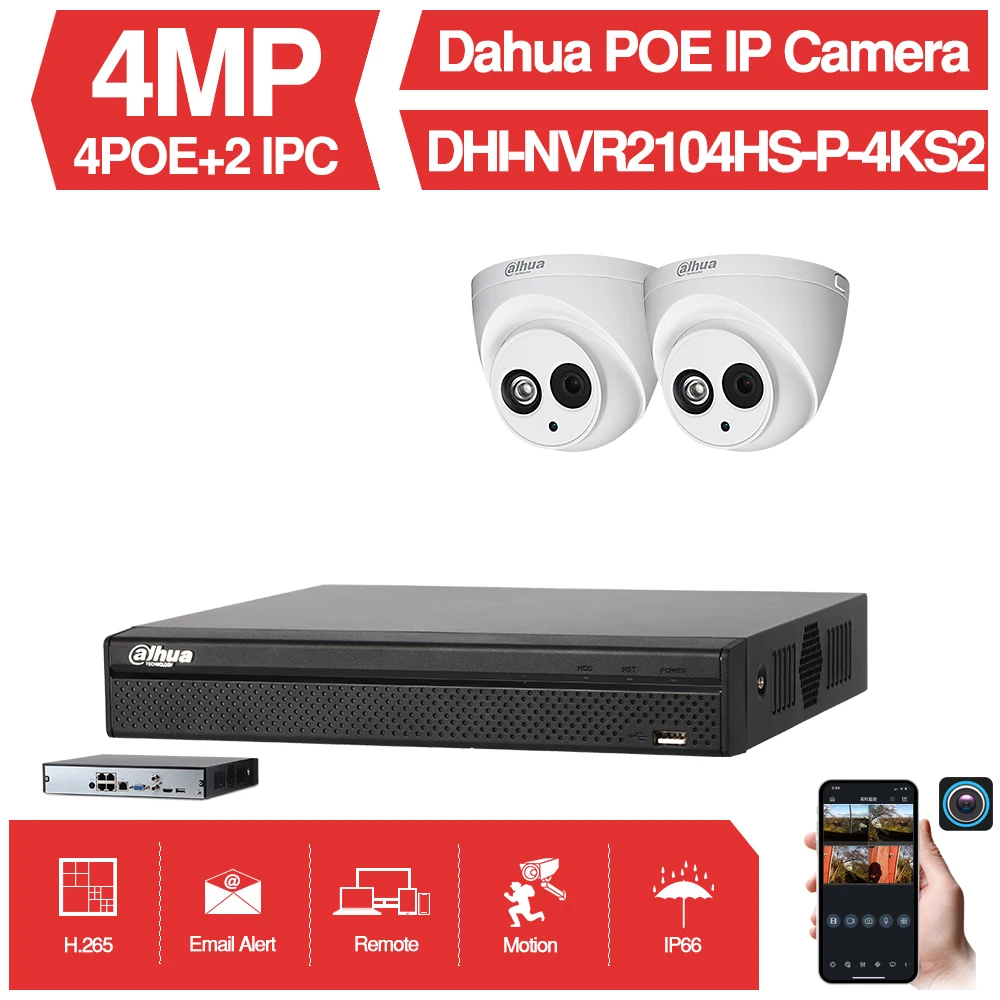 Dahua 4MP 4+2/4 Security Camera System 4MP IP Camera IPC-HDW4433C-A 8CH POE NVR2104HS-P-4KS2 Surveillance P2P System Remote View
Dahua 4MP 4+2/4 Security Camera System 4MP IP Camera IPC-HDW4433C-A 8CH POE NVR2104HS-P-4KS2 Surveillance P2P System Remote View
