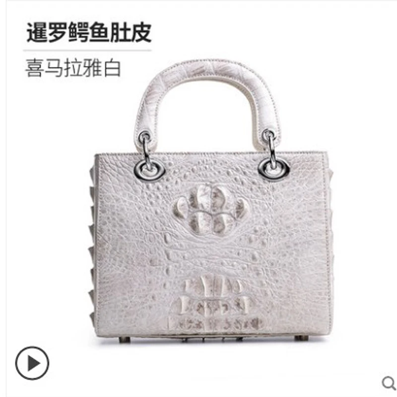 

ouluoer new Imported crocodile handbag for ladies white leather handbag for ladies with one shoulder and cross body women bag