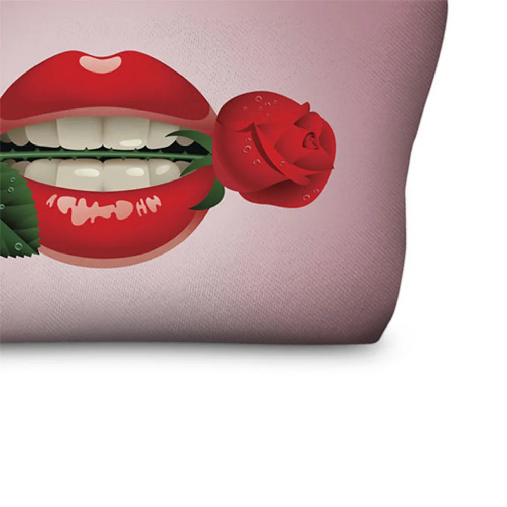 Модная косметичка с 3D-принтом в виде роз для губ женские косметички милая