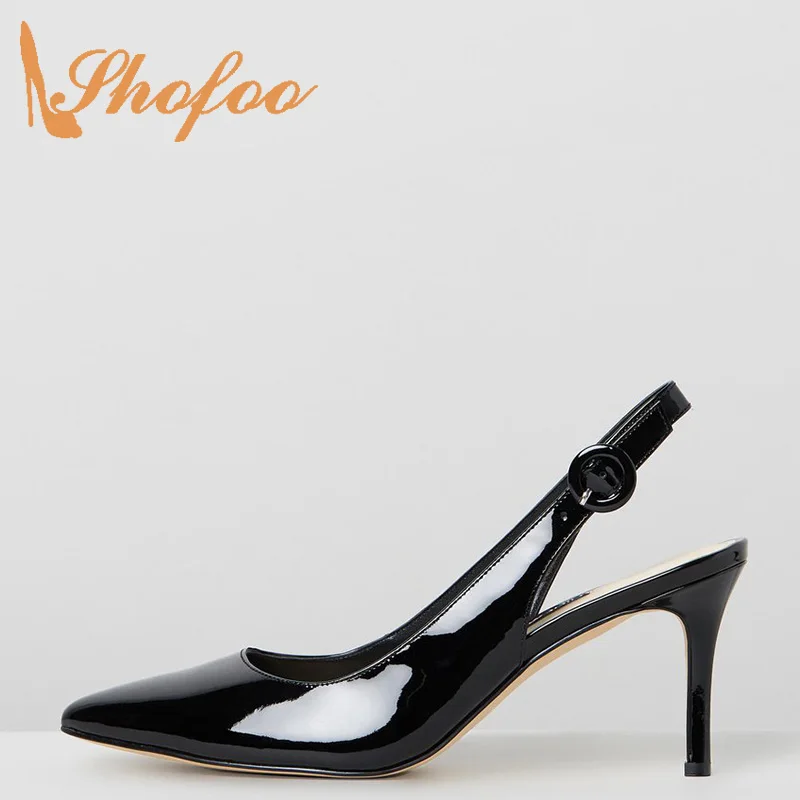 Shofoo Black Pointy Toe Slingbacks Pumps Woman Patent Leather Thin Heels Large Size 13 16 Ladies Female Office Shoes Fashion
Shofoo Black Pointy Toe Slingbacks Pumps Woman Patent Leather Thin Heels Large Size 13 16 Ladies Female Office Shoes Fashion