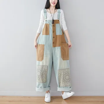 Helisopu New Large Size Loose Cargo Jumpsuits Female Patchwork Pocket Cowboy Bib Wide Leg Romper Baggy Printed Denim Overalls
Helisopu New Large Size Loose Cargo Jumpsuits Female Patchwork Pocket Cowboy Bib Wide Leg Romper Baggy Printed Denim Overalls