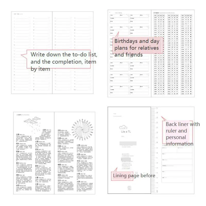 colorful notebook student diary notepad weekly planner journal