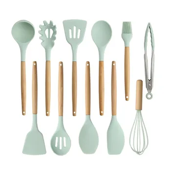 11pcs Silicone Cooking Utensils Set Wood Handle Cooking Tools Turner Tongs Spatula Spoon Turner Cookware Set Kitchen Accessories
11pcs Silicone Cooking Utensils Set Wood Handle Cooking Tools Turner Tongs Spatula Spoon Turner Cookware Set Kitchen Accessories