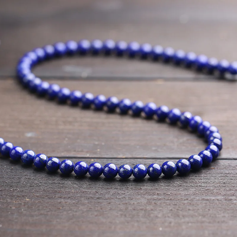 

MADALENA SARARA 4mm/6mm/8mm/10mm/12mm Pure Lazurite Natural Beads Strand 18" For DIY Jewelry Making