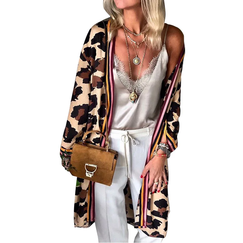 BAMBOOBOY Women's Fashion Leopard Long Cardigan Coat Female Loose Open Stitch FC736 
BAMBOOBOY Women's Fashion Leopard Long Cardigan Coat Female Loose Open Stitch FC736