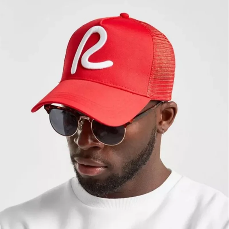 

2019 nuevo gorro de béisbol recableado con bordado R gorra de camionero al aire libre casual sombreros de papá gorras deportivas de moda sombrero