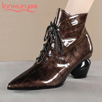 Lanxuryee plus size pointed toe strange high heel winter shoes keep warm office lady daily wear cross-tied cozy ankle boots L2f3
Lanxuryee plus size pointed toe strange high heel winter shoes keep warm office lady daily wear cross-tied cozy ankle boots L2f3