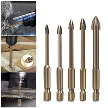 5 Pcs Cross Alloy Drill Bits Multifunctional Efficient Drilling Tools For Tile Cutting Wood Drilling Hole Opening Tools Parts
5 Pcs Cross Alloy Drill Bits Multifunctional Efficient Drilling Tools For Tile Cutting Wood Drilling Hole Opening Tools Parts