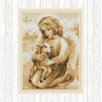 Angel and Lamb Cross Stitch Kit Aida,Sets for Embroidery Kits DMC 14CT 11CT Counted Printed on Canvan DIY Hand Crafts Needlework
Angel and Lamb Cross Stitch Kit Aida,Sets for Embroidery Kits DMC 14CT 11CT Counted Printed on Canvan DIY Hand Crafts Needlework