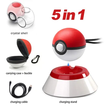 5 in 1 Pokeball Plus Charger Stand Charging Station Holder Fast Charging Cord Cable, Carrying Case, Crystal Shell for Nintendo
5 in 1 Pokeball Plus Charger Stand Charging Station Holder Fast Charging Cord Cable, Carrying Case, Crystal Shell for Nintendo