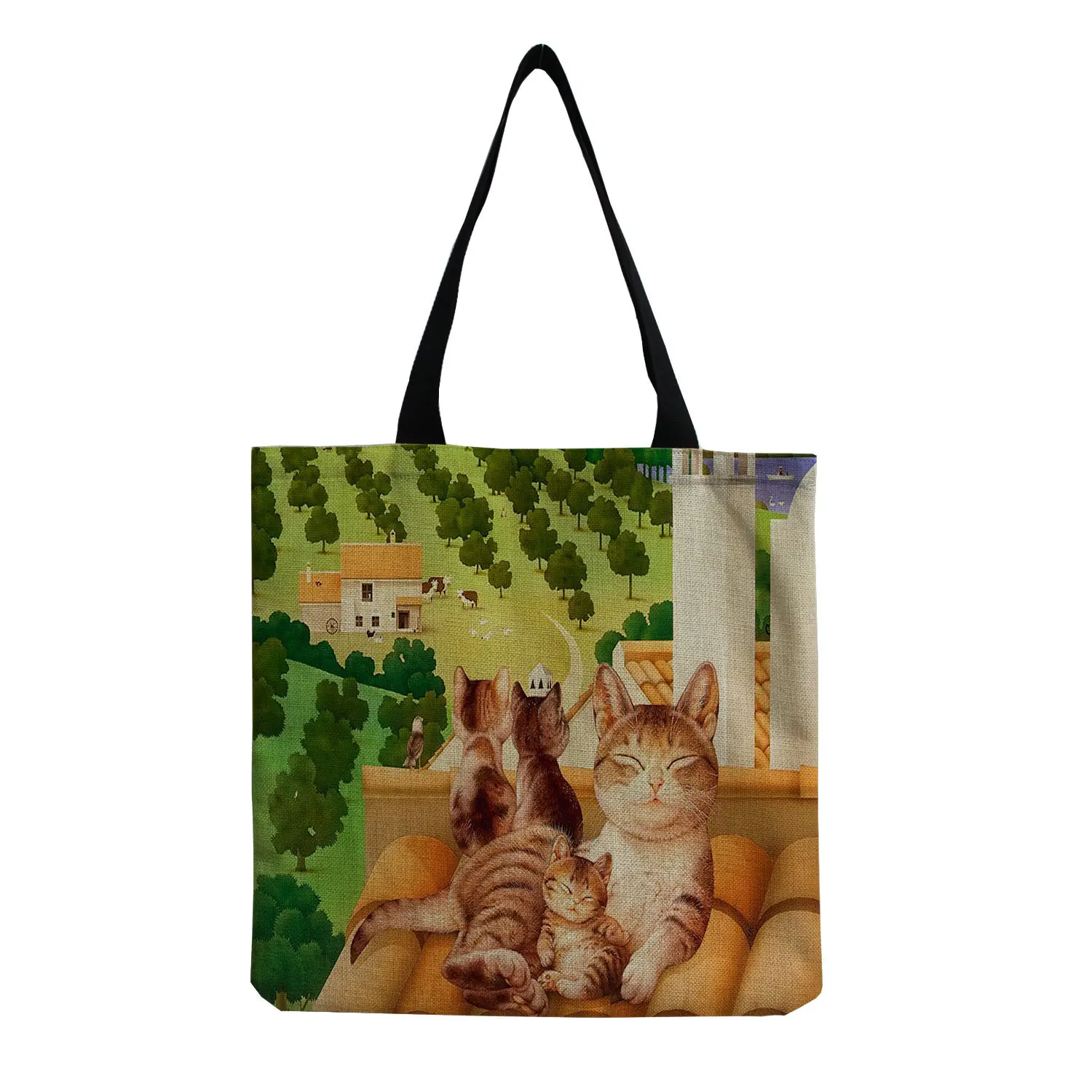 Cute Cat Print Fashion Tote Bag 10 H98864a6b30e04ee499c164091a0e0c450