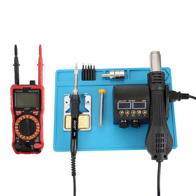 JCD NEW 2 in 1 80W Soldering iron LCD Digital display welding rework station Digital Multimeter Repair solder tools 8898
JCD NEW 2 in 1 80W Soldering iron LCD Digital display welding rework station Digital Multimeter Repair solder tools 8898