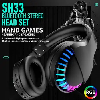 SH33 Bluetooth Dual-Mode RGB Gaming Headset Head-Mounted Subwoofer For Phones Headset Noise Reduction H4E5
SH33 Bluetooth Dual-Mode RGB Gaming Headset Head-Mounted Subwoofer For Phones Headset Noise Reduction H4E5
