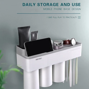 Magnetic Adsorption Toothbrush Holder Inverted Wall Mount Bathroom Toothpaste Cleanser Storage Rack Bathroom Accessories Set
Magnetic Adsorption Toothbrush Holder Inverted Wall Mount Bathroom Toothpaste Cleanser Storage Rack Bathroom Accessories Set