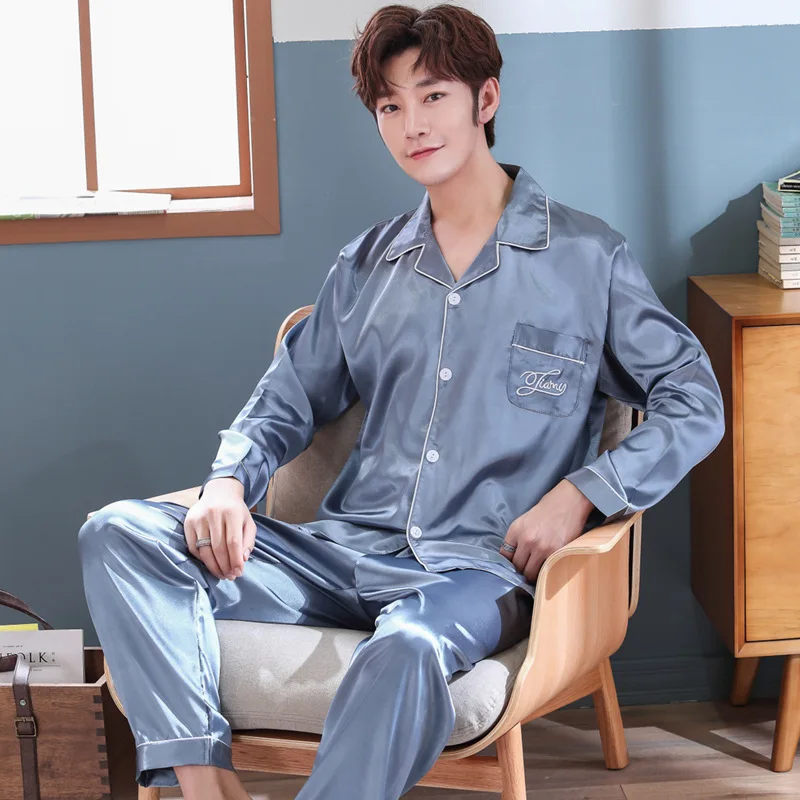 Pajamas Men Summer Viscose Thin Long Sleeve Men's Tracksuit Spring And Autumn Model Silk Set 621 Light Blue
Pajamas Men Summer Viscose Thin Long Sleeve Men's Tracksuit Spring And Autumn Model Silk Set 621 Light Blue