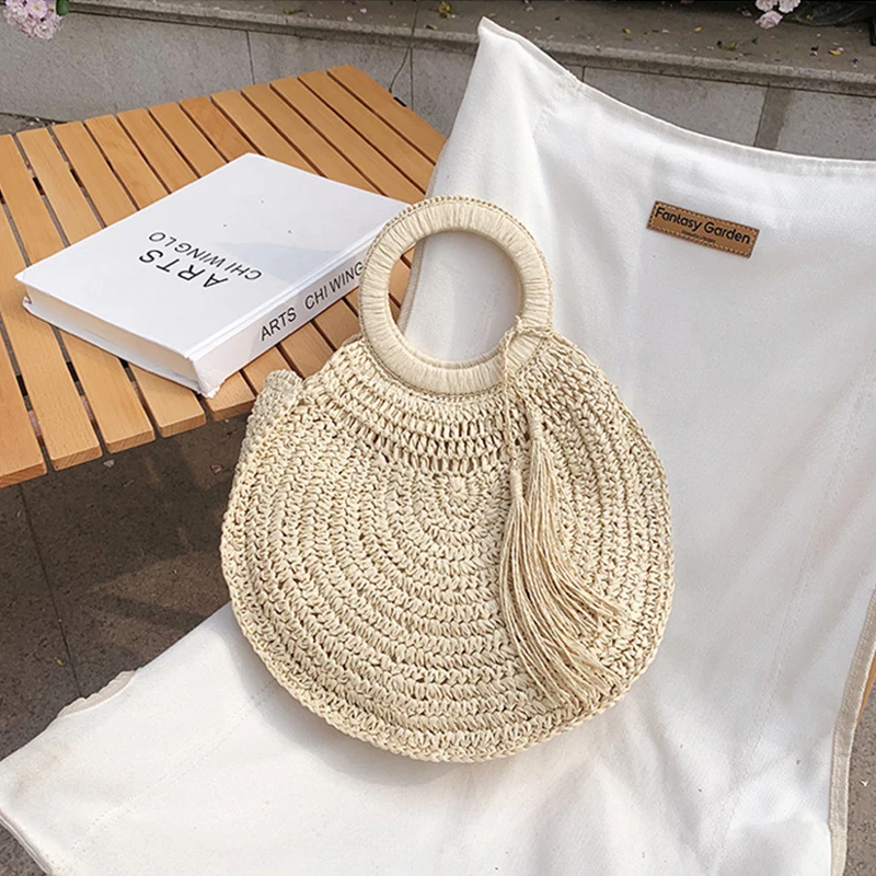 Summer Woven Beach Tote - Handcrafted Straw Shoulder Bag 28 H98908ced90644b95a55e255bbd0c37ccl