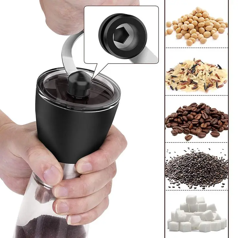 Hot Sale Manual Coffee Grinder Ceramic Mill Adjustable Grind Glass Jar Built To Last Top Rated | Дом и сад