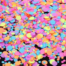 1 תיבת פלורסנט פאייטים עגול גליטר מניקור צבעוני מבריק מסיבת חתונת דקור עבור בגדי שקיות נייל DIY אמנות(China)