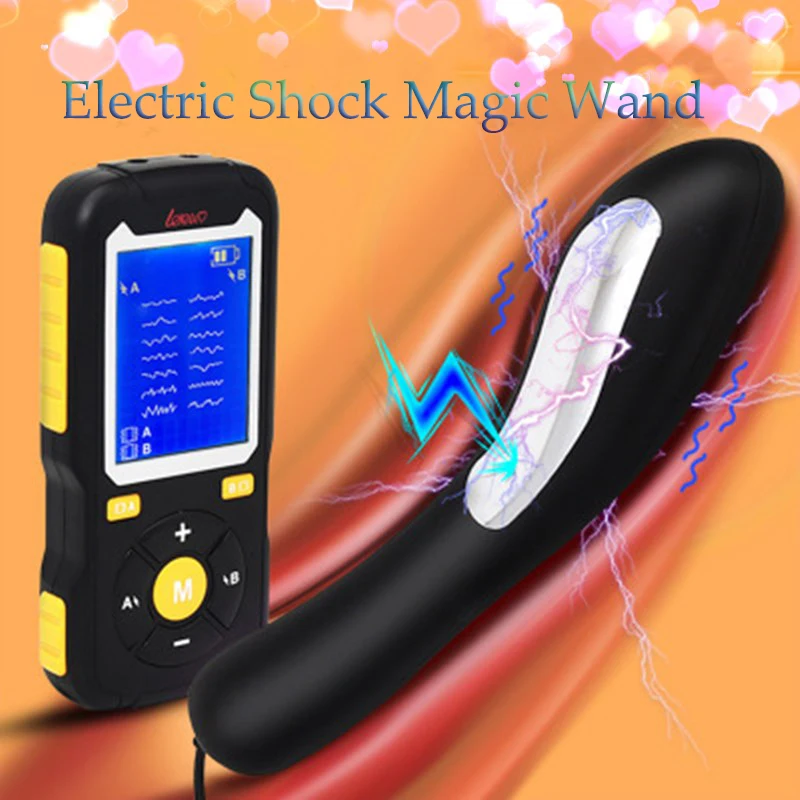 Фото Electric Shock Magic Wand Big Dildo Vagina Stimulator Vibration Adult Sex Toy USB Charge G spot For Women Masturbator Butt Plug | Красота и