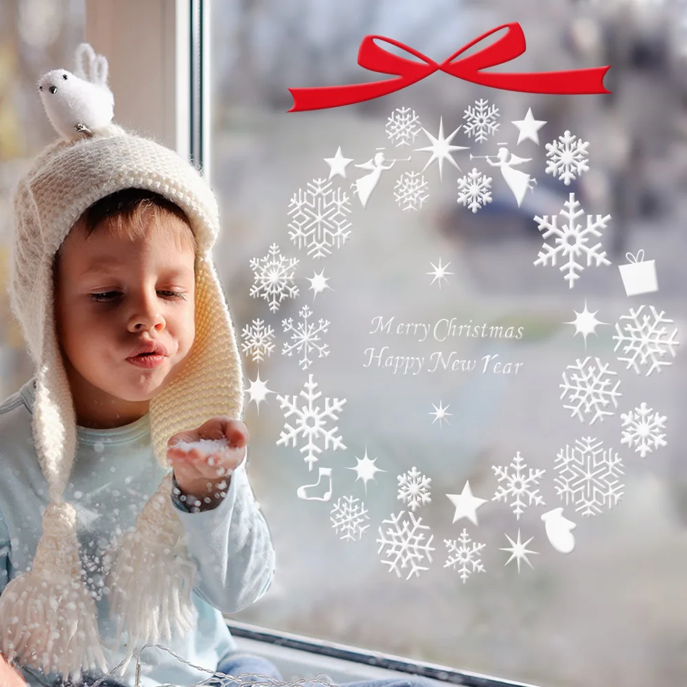 Wall-Stickers Snow Bells Christmas Tree Bows Mural Custom European and American Window Picture
Wall-Stickers Snow Bells Christmas Tree Bows Mural Custom European and American Window Picture