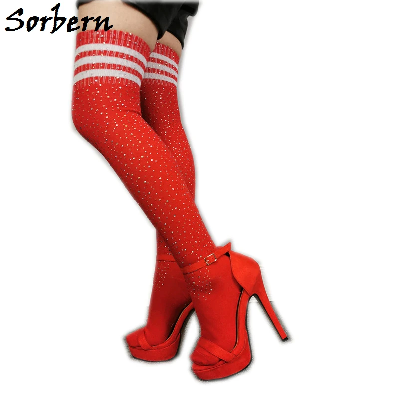 

Sorbern Red Summer Shoes Ladies Sandals High Heel Platform Slingbacks Stilettos Heels For Women Custom Colors Ankle Strap Sandal