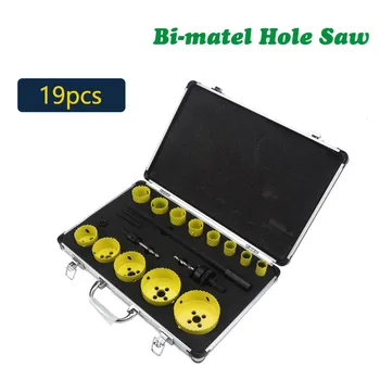 19pc/set Bi Metal Hole Saw Cutter Kit Blade Drilling Tool Arbor Pilot Drill Set For Wood Metal Carpenter Plumber DB04037
19pc/set Bi Metal Hole Saw Cutter Kit Blade Drilling Tool Arbor Pilot Drill Set For Wood Metal Carpenter Plumber DB04037