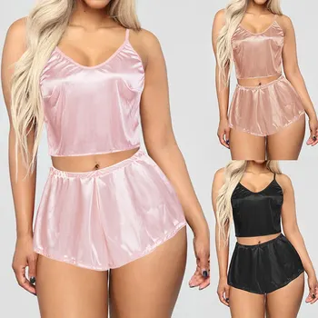 Ice Silk Twinset Korean Solid Color Women Pajamas Camisole Pajama Set Woman Summer Vest Shorts Suit
Ice Silk Twinset Korean Solid Color Women Pajamas Camisole Pajama Set Woman Summer Vest Shorts Suit