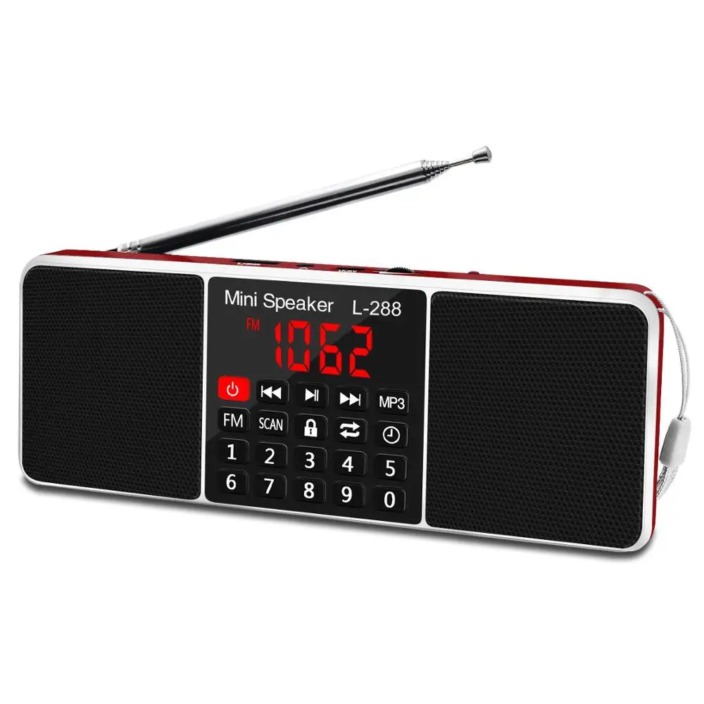 Lefon портативный fm радио приемник динамик стерео MP3 плеер Поддержка TF карта USB