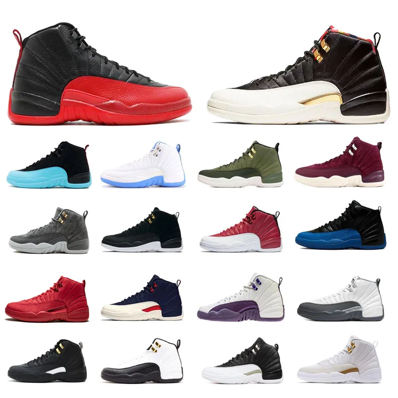 

2020 New Winterized 12s Basketball Shoes Men Gym Red Flu Game GAMMA BLUE Dark Grey The Master Taxi Mens Sports Sneakers 40-46