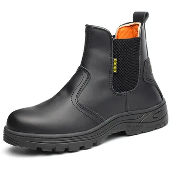 men's casual big size steel toe covers working safety shoes cow leather tooling security ankle chelsea boots spring autumn boot 
men's casual big size steel toe covers working safety shoes cow leather tooling security ankle chelsea boots spring autumn boot