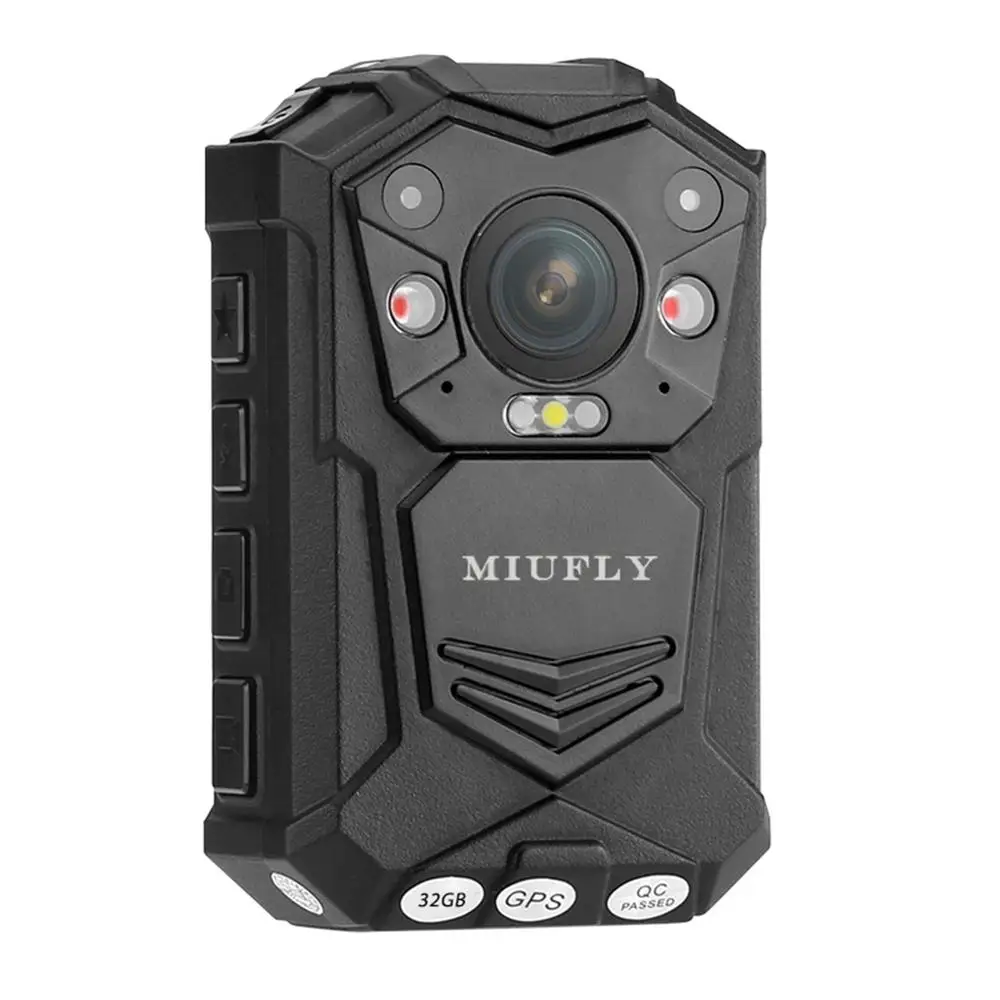 

MIUFLY 1296P HD Waterproof Police Body Camera with 2 Inch Display, Night Vision, Built in 32G Memory and GPS