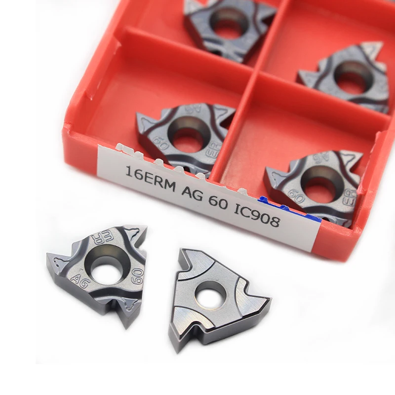 10pcs Carbide Inserts 16ERM AG60 IC908 Plate CNC Threaded Blade Lathe Cutter Tool Turning Tools