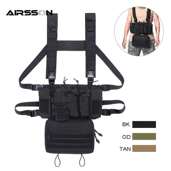 1000D Tactical Vest MOLLE Military Chest Bag With Abdominal Bag Ammo Carrier Flashlight Holster Magazine Pouch Airsoft Hunting
1000D Tactical Vest MOLLE Military Chest Bag With Abdominal Bag Ammo Carrier Flashlight Holster Magazine Pouch Airsoft Hunting
