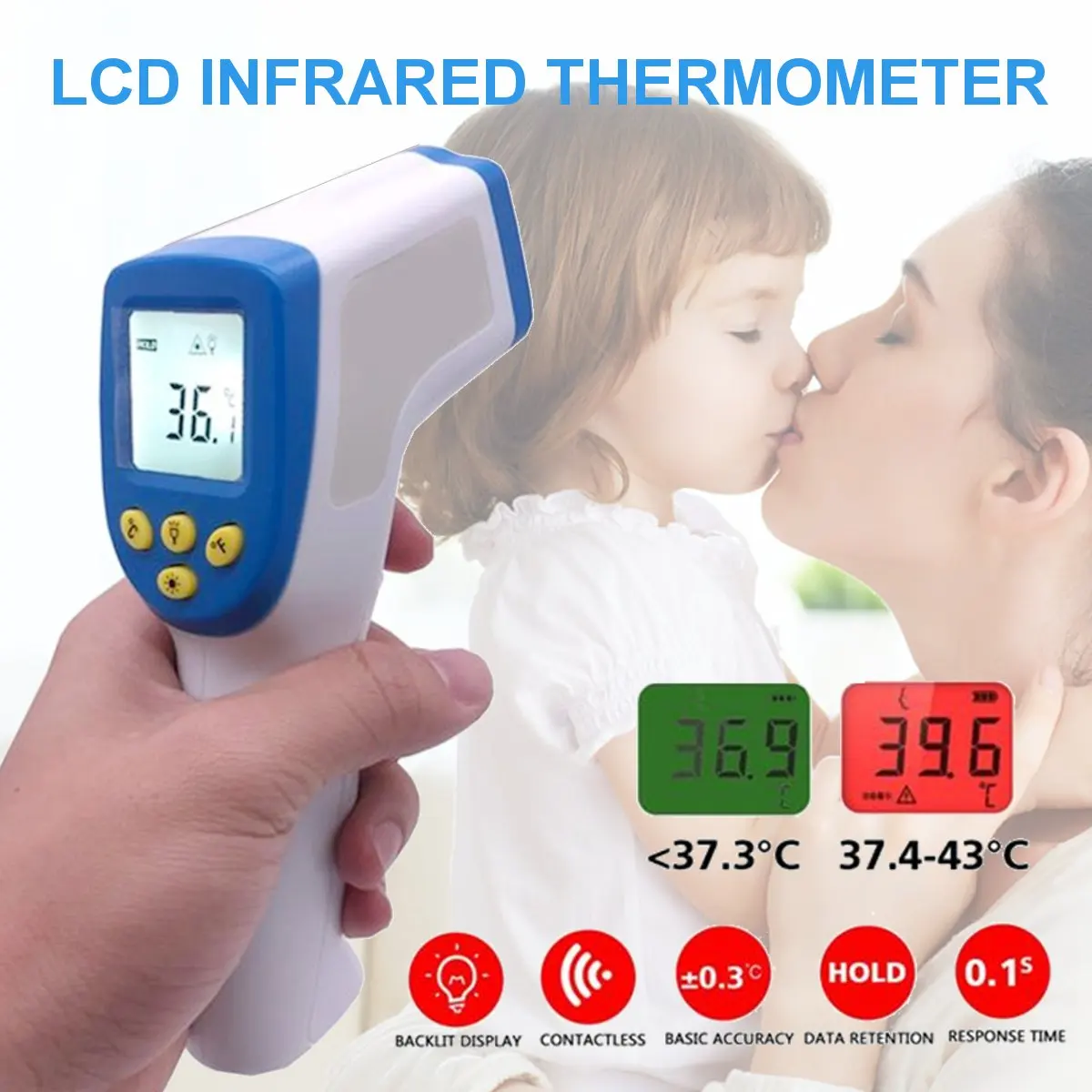 Infrared Non-contact Digital Thermometer Handheld Forehead Fever Temperature Measure Tools Meter Adult Baby Thermometers Home
Infrared Non-contact Digital Thermometer Handheld Forehead Fever Temperature Measure Tools Meter Adult Baby Thermometers Home