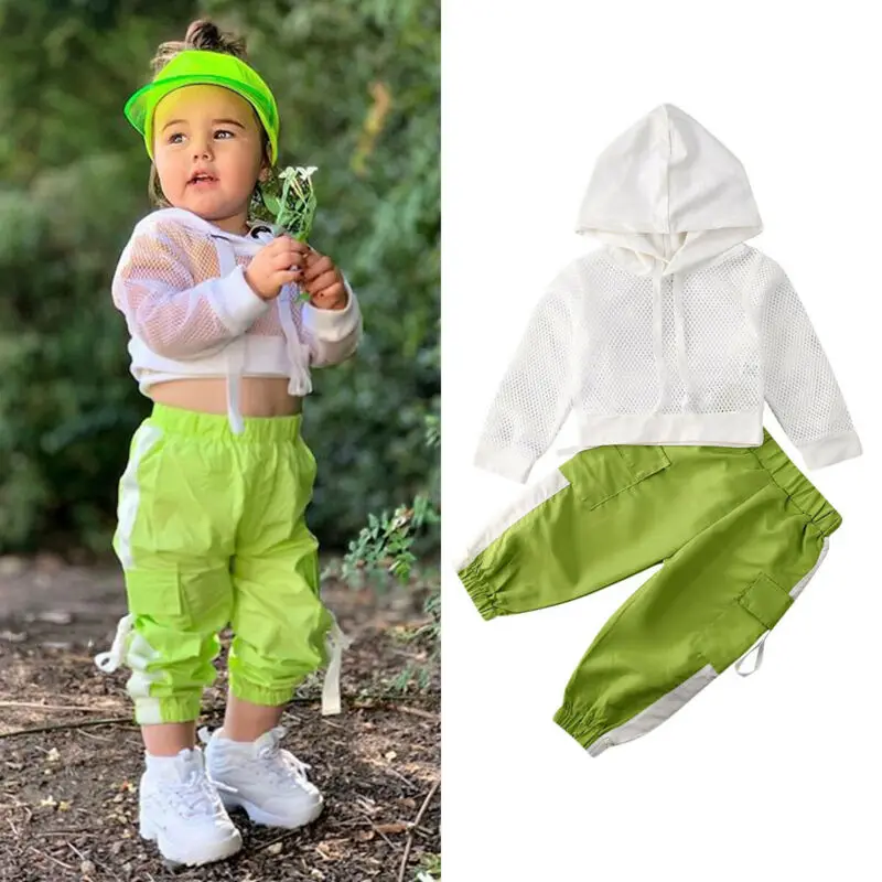 Cute Baby Girl Clothes Sets 2Pcs Sports Fashion Hooded Net Mesh Top Sweatshirt+Pocket Long Pants Casual Cotton Outfit Set 18M-5Y 
Cute Baby Girl Clothes Sets 2Pcs Sports Fashion Hooded Net Mesh Top Sweatshirt+Pocket Long Pants Casual Cotton Outfit Set 18M-5Y
