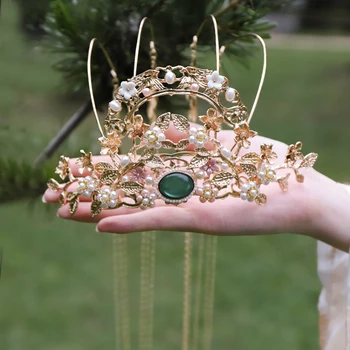 MIYOU Chinese Hanfu Ancient Style Jewelry Headdress Tassel Girl Women Pearl Alloy Hair Crown A Variety Of Optional New Styles
MIYOU Chinese Hanfu Ancient Style Jewelry Headdress Tassel Girl Women Pearl Alloy Hair Crown A Variety Of Optional New Styles