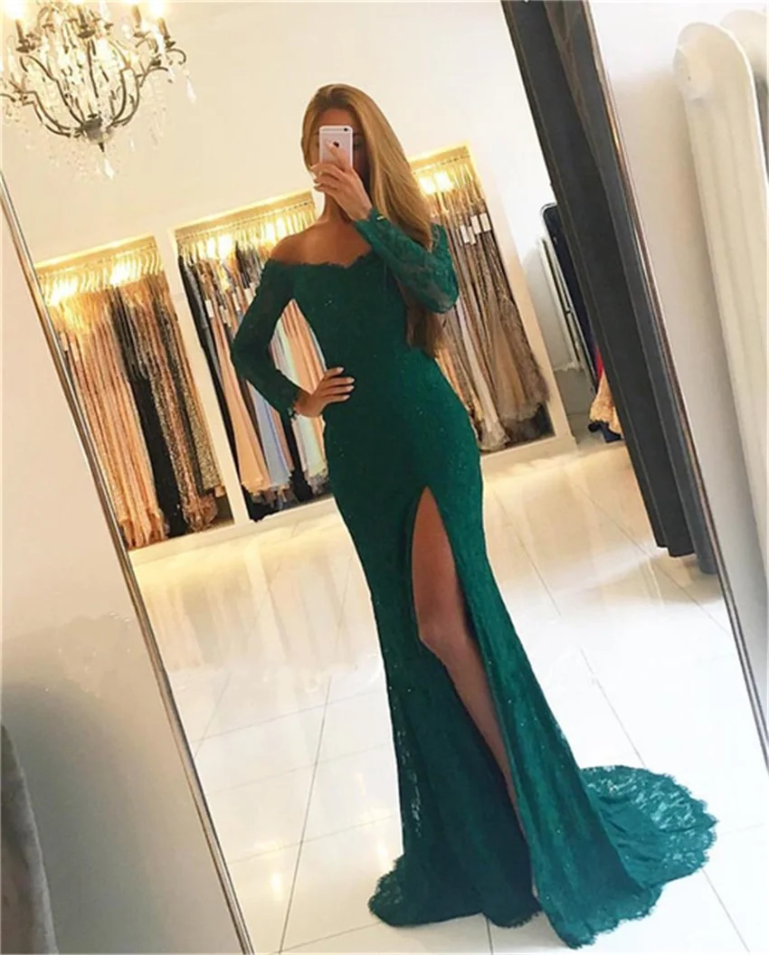 NUOXIFANG Long Sleeve Lace Mermaid Evening Dress 2020 High Split V-Neck Off The Shoulder Long Dresses Custom Made Party Gowns 
NUOXIFANG Long Sleeve Lace Mermaid Evening Dress 2020 High Split V-Neck Off The Shoulder Long Dresses Custom Made Party Gowns