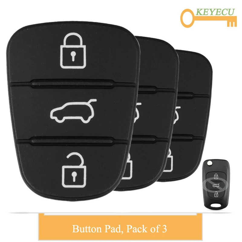 KEYECU 3 Pieces Folding Flip Remote Key Shell Rubber Button Pad for Kia K2 K5 Sportage, Replacement Fob 3 Buttons
KEYECU 3 Pieces Folding Flip Remote Key Shell Rubber Button Pad for Kia K2 K5 Sportage, Replacement Fob 3 Buttons