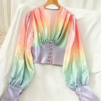 Korean Clothes 90 Aesthetic Y2K 2020 Spring Autumn Sexy Deep V Neck Crop top Blouse Shirt Women Lantern Sleeve Designer Shirts
Korean Clothes 90 Aesthetic Y2K 2020 Spring Autumn Sexy Deep V Neck Crop top Blouse Shirt Women Lantern Sleeve Designer Shirts