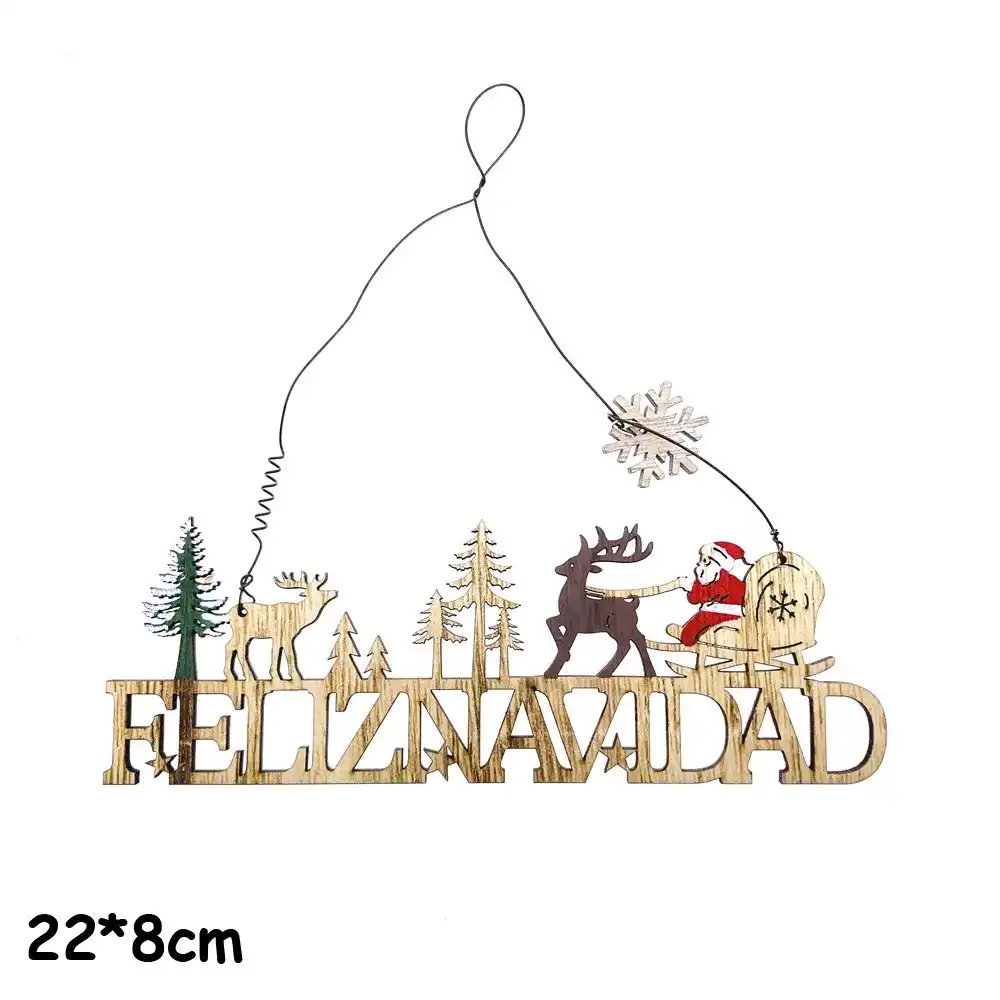 christmas painted door pendants santa claus reindeer snowman