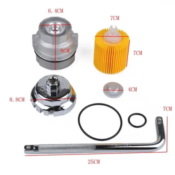 

Lexus Repair Kit For Toyota Oil Filter+Filter Cover+Cap Type Oil Grid Wrench 15650-38010 / 15643-31050 Car Accessories