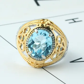 Natural Topaz ring men's two-color craft chamfered crystal men's ring Europe and America AliExpress new explosions Topaz 
Natural Topaz ring men's two-color craft chamfered crystal men's ring Europe and America AliExpress new explosions Topaz