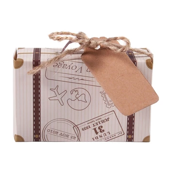 Practical 50pcs Mini Suitcase Favor Box Party Favor Candy Box, Vintage Kraft Paper with Tags and rope for Wedding/Travel Themed
Practical 50pcs Mini Suitcase Favor Box Party Favor Candy Box, Vintage Kraft Paper with Tags and rope for Wedding/Travel Themed